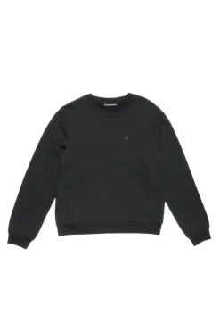 Acne Crew Neck Fleece Sweater Face Genser Sort