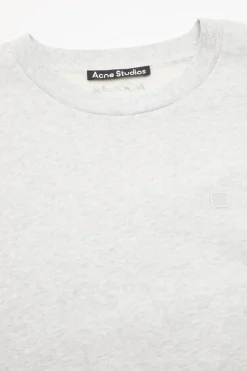 Acne Crew Neck Fleece Sweater Face Genser Lysegrå