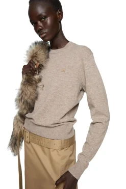 Acne Crewneck Jumper Yak Wool Genser Beige