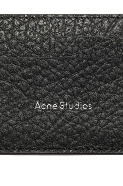 Acne Leather Card Holder Lommebok Sort