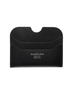 Acne Leather Card Holder Lommebok Sort