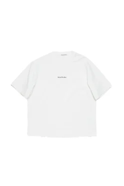 Acne New Logo Tee T-shirt Melkehvit