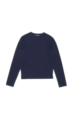 Acne Regular Fit Face Long Sleeve Genser Mørkeblå