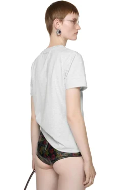 Acne Regular Fit Face T-shirt T-shirt Lys Grå Melert