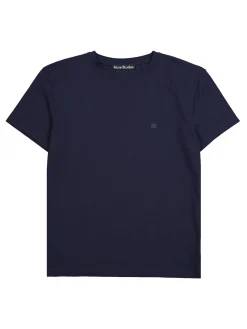 Acne Regular Fit Face T-Shirt T-shirt Navy