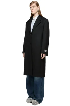 Acne Single-Breasted Wool Coat Jakke Sort