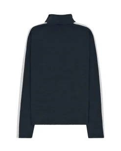 Amundsen 5Mila Half Zip Mens Stripe Genser Marine