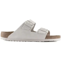 Birkenstock Arizona Suede Leather Narrow Antique White Sko Hvit