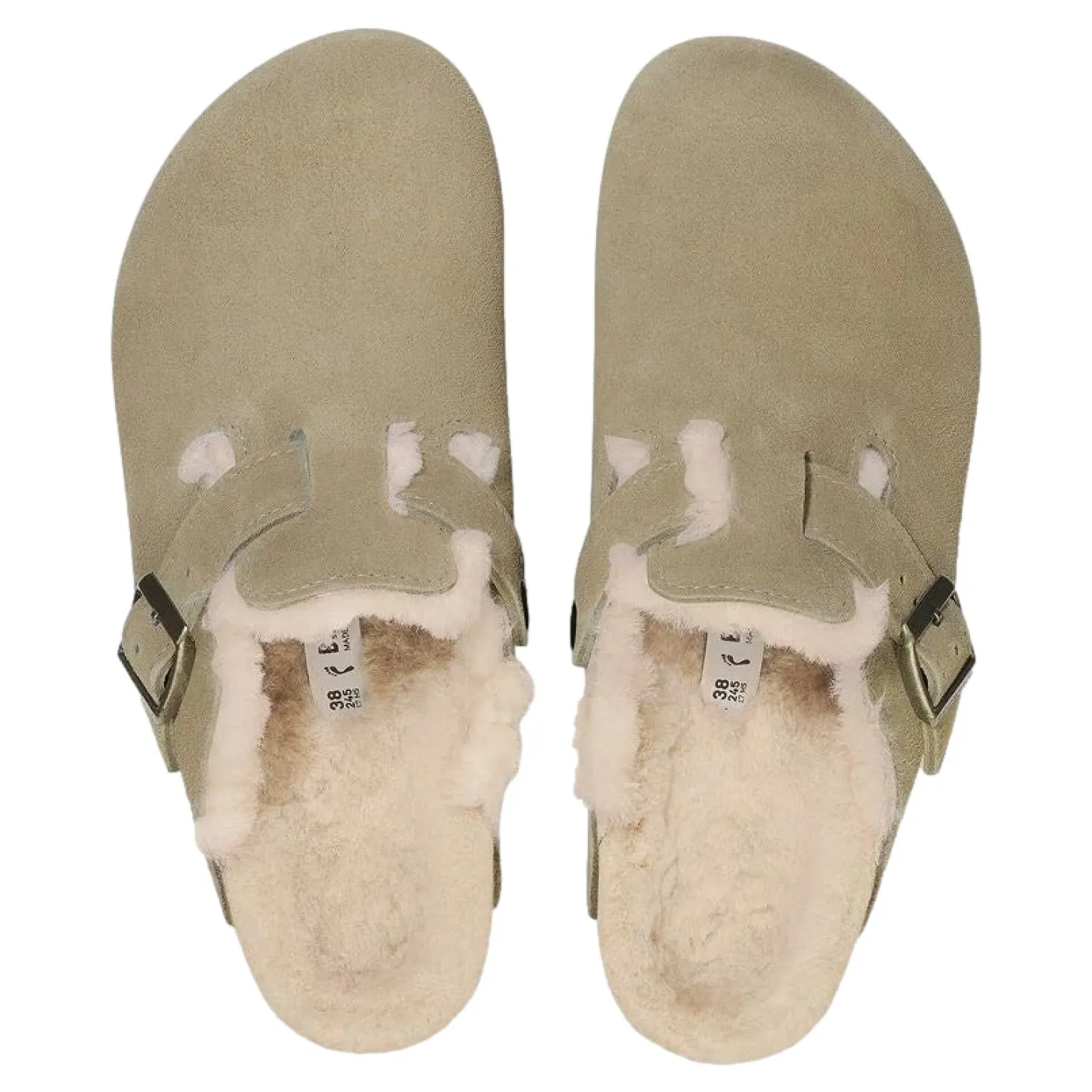 Birkenstock Boston Shearling Narrow Taupe Sko Beige