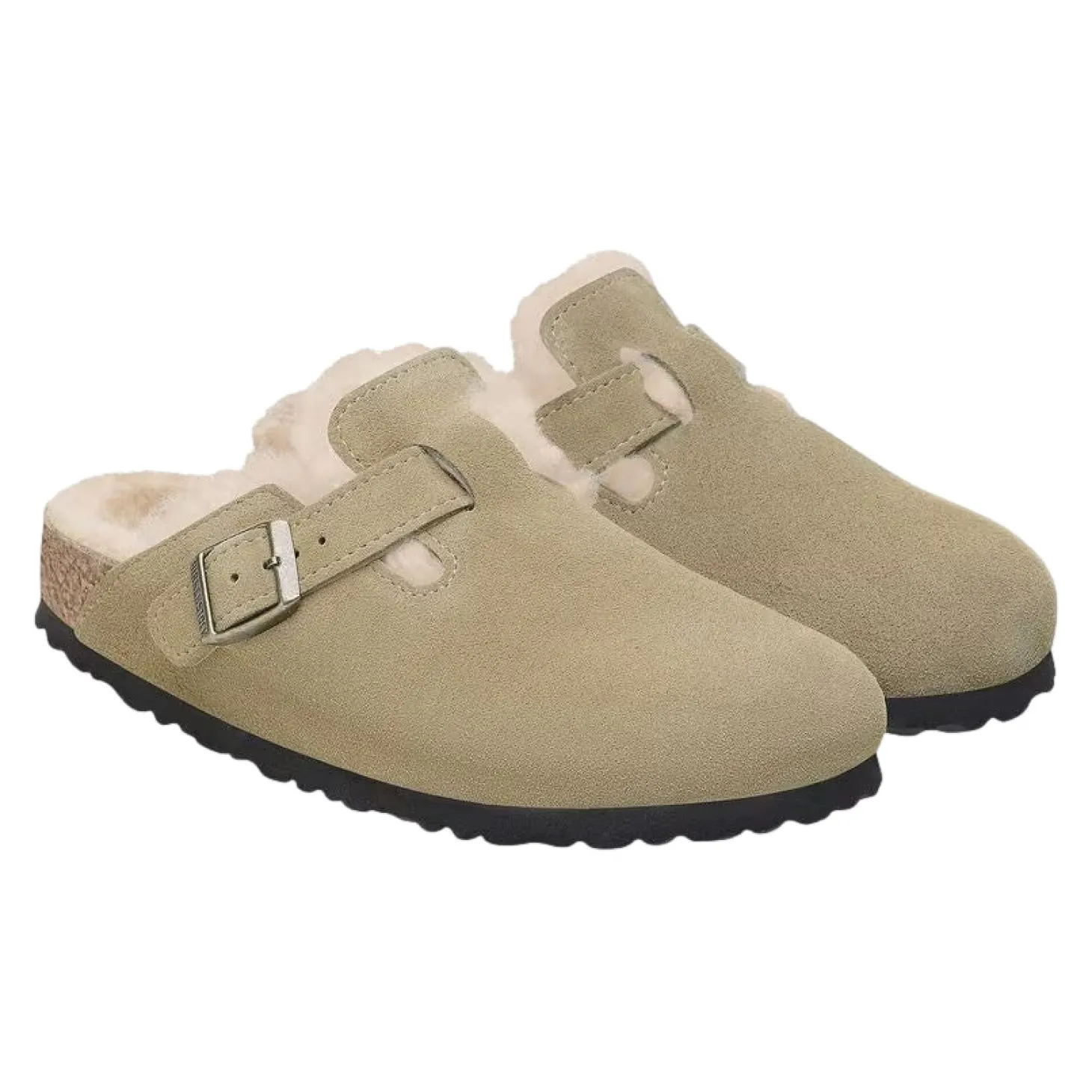 Birkenstock Boston Shearling Narrow Taupe Sko Beige