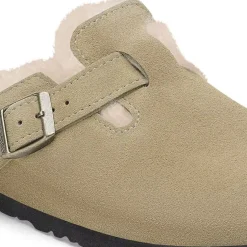 Birkenstock Boston Shearling Narrow Taupe Sko Beige