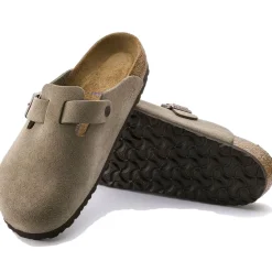 Birkenstock Boston Suede Narrow Taupe Sko Taupe