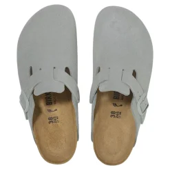 Birkenstock Boston Suede Narrow Pure Sage Sko Gråblå