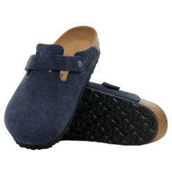 Birkenstock Boston Suede Leather Regular Sko Navy