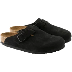 Birkenstock Boston Suede Regular Black Sko Sort
