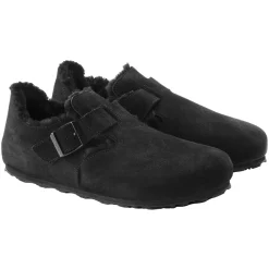Birkenstock London Shearling Narrow Black Sko Sort