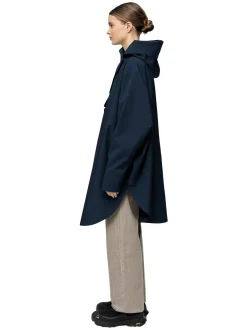 Blæst Bergen Poncho Dark Navy Jakke Mørkeblå