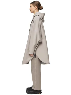 Blæst Bergen Poncho Low Tide Jakke Beige Grå