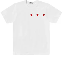 Comme des Garcons Play Horizontal 3 heart t-shirt T-shirt Hvit