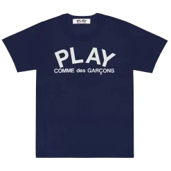 Comme des Garcons Play U T-shirt Logo Print Knit T-shirt Navy