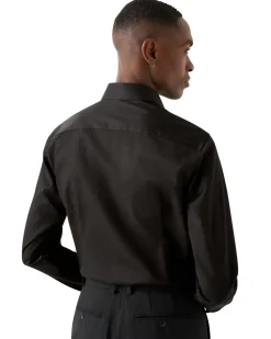 Eton 3000 Slim Black Signature Twill Shirt Skjorte Sort