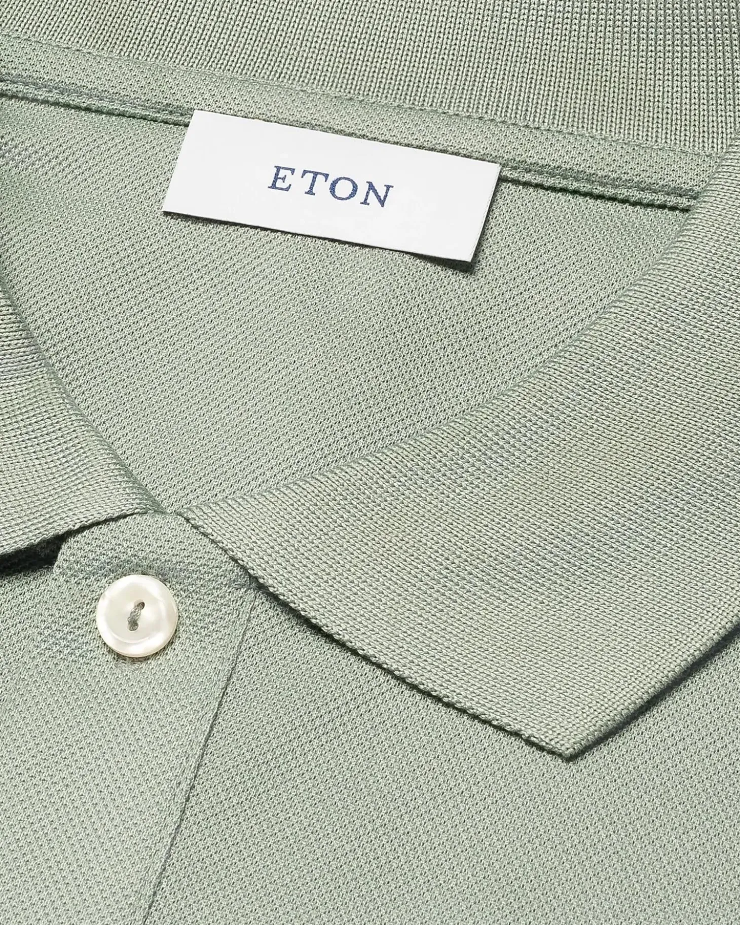 Eton Filo di Scozia Solid Piqué T-shirt Lysegrønn