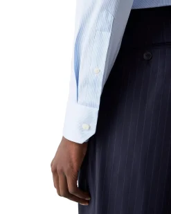 Eton Fine Stripe Signature Twill Shirt Skjorte Lyseblå Striper
