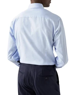 Eton Fine Stripe Signature Twill Shirt Skjorte Lyseblå Striper