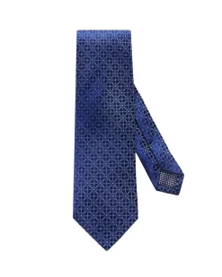 Eton Floral Silk Tie Slips Blå Mønster