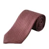Eton Geometric Woven Slik Tie Slips Burgunder Mønster
