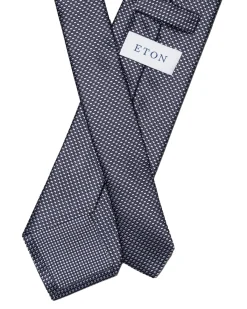 Eton Geometric Woven Slik Tie Slips Marine