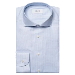 Eton Light Blue Fine Twill Shirt Skjorte Lyseblå