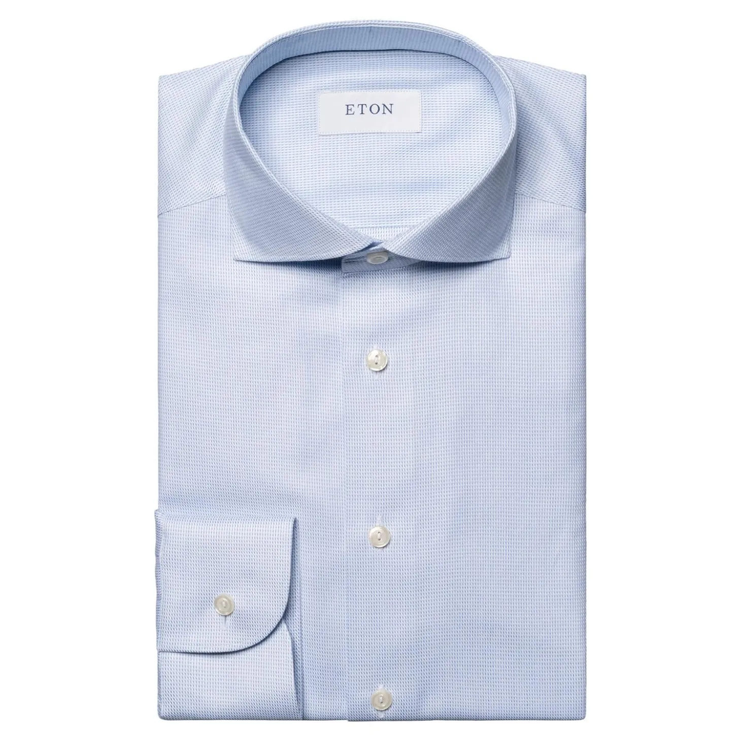 Eton Light Blue Fine Twill Shirt Skjorte Lyseblå