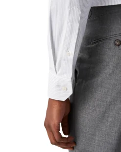 Eton Light Blue Striped Signature Twill Shirt Skjorte Stripet