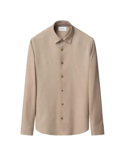 Eton Solid Flannel Shirt Skjorte Brun/Beige