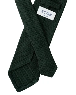 Eton Solid Grenadine Tie Slips Mørkegrønn