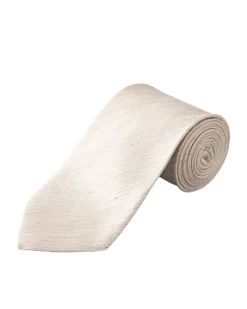 Eton Solid Silk Linen Tie Slips Beige