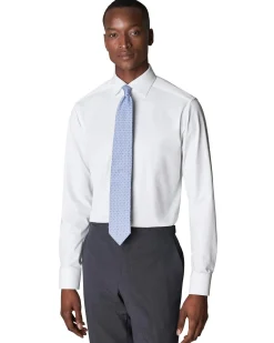 Eton White Four-Way Stretch Shirt Skjorte Hvit