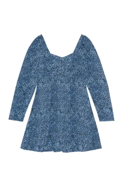 Ganni Printed Crepe Mini Dress Kjole Blå Mønster