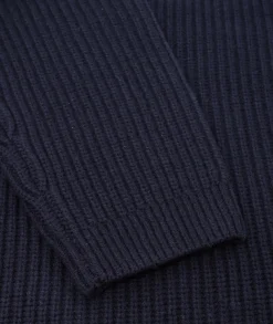 Garment Project Half Zip Wool Knit Genser Navy