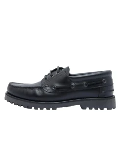 Garment Project Ollie Boat Shoe Black Leather Sko Sort