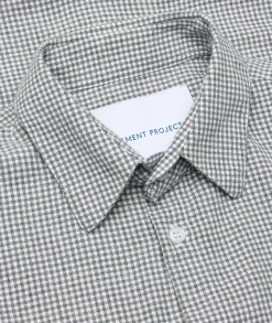 Garment Project Relaxed LS Button Down Shirt Skjorte Grå Mønster