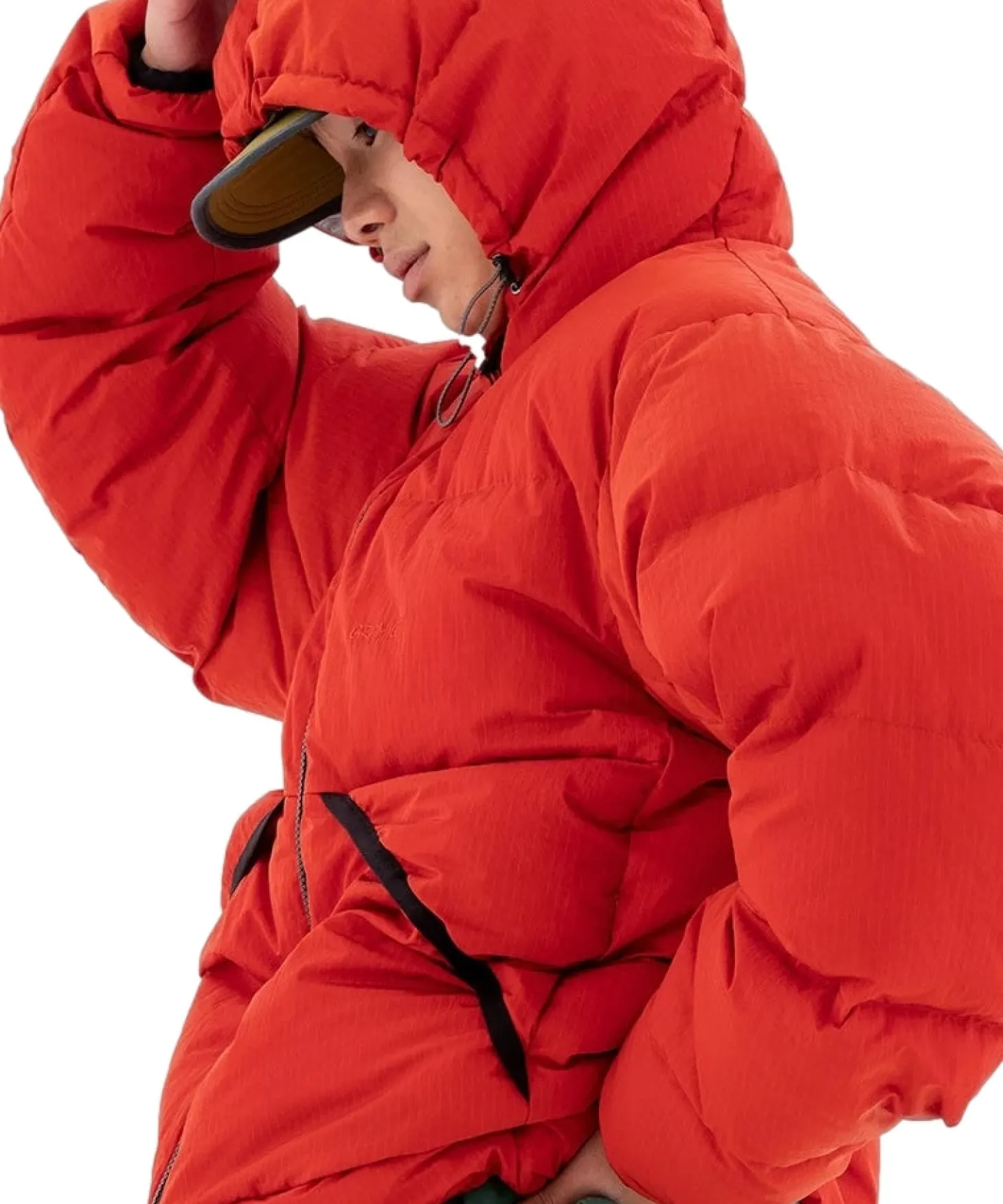 Gramicci Down Puffer Hooded Jacket Jakke Rød