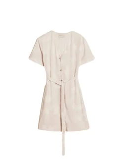 Holzweiler Cari Short Print Dress Kjole Ecru