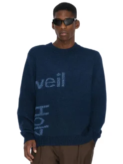 Holzweiler Haza Logo Crew Genser Mørk Blå Melert