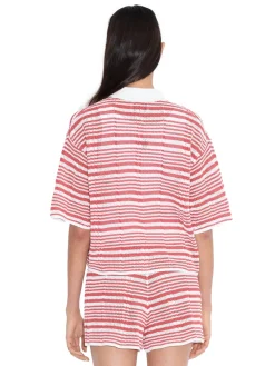 Holzweiler Kelp Striped Shirt T-shirt Hvit Og Rød