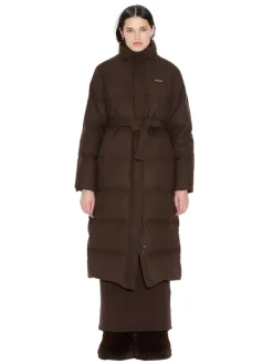 Holzweiler W Tech Wool Down Coat Jakke Mørkebrun