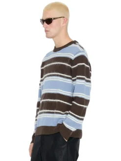 Holzweiler WOOL STRIPE CREW Genser Lyseblå Striper