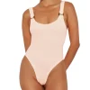 Hunza G Domino Swim Crinkle Badedrakt Off-White