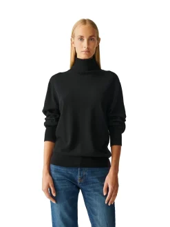 Julie Josephine Light Merino Classic Polo Genser Sort